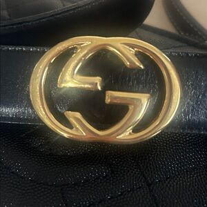 Authentic Gucci Black Belt / Gold Emblem comes w receipt sz Xs